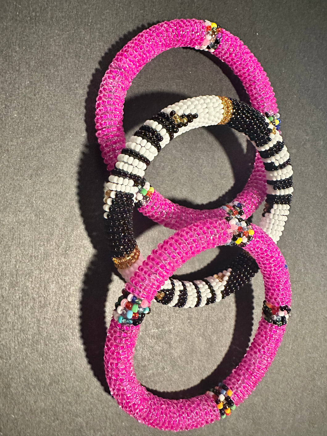 Bouzay multi-colored beaded bracelets