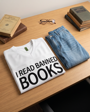 Load image into Gallery viewer, I Read Banned books cropped jersey tee
