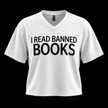 Load image into Gallery viewer, I Read Banned books cropped jersey tee
